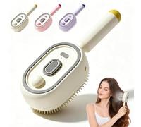 Electric Spray Air Cushion Comb for Women, Self Cleaning Hair Brush with Water Spray and Massage Cushions for Detangling (Beige)
