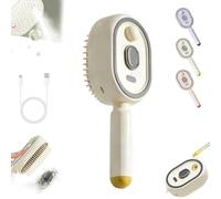 Electric Spray Air Cushion Hair Brush - 3-in-1 Rechargeable Detangling Steam Misting Comb - Anti-Static & Frizz Control Cordless Massage Tool for Hair Smoothing & Styling (White)