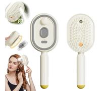 Electric Spray Air Cushion Massage Comb,2026 New Electric Spray Massage Comb,Rechargeable Anti-Static Hair Brush,Self-Cleaning Anti-Tangle Detangling Brush, for Reduce Frizz,Nourishes Hairs (Beige)