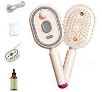 Electric Spray Air Cushion Massage Comb,3-in-1 Self Cleaning Cordless Anti-Static Detangling Comb Air Cushion Massage,for Wet Dry Hair and Home Spa Treatment (B)