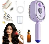 Electric Spray Air Cushion Massage Comb for Women, Portable Cordless Tool for Smoothing Styling & Frizz Control, Air Cushion Massage One-Click Self-Cleaning Comb (Purple)