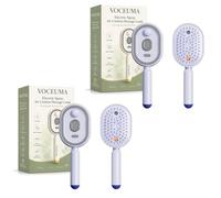 Electric Spray Air Cushion Massage Comb, Rechargeable Mist Hair Brush with Retractable Self-Cleaning Bristles, Gentle Scalp Massage Cushion Brush for Wet & Dry Hair (2 pcs Lavender)