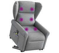 vidaXL Fauteuil relax avec releveur électrique Gris clair Tissu