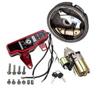 Electric Start Kit Starter Motor Flywheel On/Off Switch For Honda Gx200 Gx160