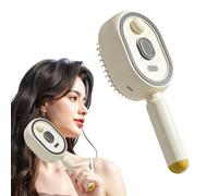 Electric Steam Brush for Hair, Detangling Mist Comb for Smoothing Frizz and Static, Cordless Rechargeable Scalp Brush for Daily Styling, Travel, Long or Short Hair (Beige)