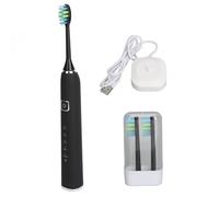Electric Tooth Brush 5 Modes IPX7 Charging Base 1200mAh Smart Toothbrush with Brushhead for Home Travel (Black)