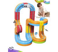 Electric Train Set, Circuit de Train électrique Flexible,Circuit Train Électrique Enfant, Track Gravity-Defying 3D Embedded Layouts & Motorized Car, STEM Learning Gift for Kids 3+ (69PCS)