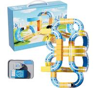 Electric Train Set, Circuit De Train Électrique Flexible, Configurations 3D Intégrées Défiant La Gravité Et Voiture Motorisée, Cadeau Éducatif pour Enfants De 3,4, 6, 7et 8 Ans (62PCS)