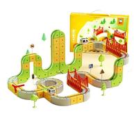 Electric Train Set Flexible Race Track, Circuit Train Électrique Enfant, avec Voiture Motorisée, Idéal comme Cadeau Éducatif pour Les Enfants de 4 à 8 Ans (166pcs)