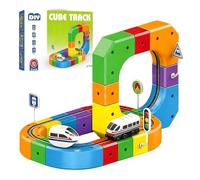 Electric Train Set Flexible Race Track, Circuit Train Électrique Enfant, avec Voiture Motorisée, Un Cadeau éDucatif IdéAl pour Les Enfants à Partir De 4 Ans (51pcs)