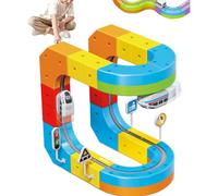 Electric Train Set Flexible Race Track for Kids, Train Track Toy, Anti-Gravity, 3D Embedded Layouts with Electric Car, Educational Learning Gift for Children Aged 3-8 Years Old (55pcs)