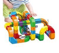 Electric Train Set - Track Building Toy with Lights, Motorized Model Train, Interactive Fun with Sound for Boys Girls Home Indoor Desk Floor Christmas, Creative Railway Play, Compact Portable Design