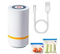 Electric Vacuum Pump, Compressed Storage, Travel Sealing Device, High-Speed Suction, Compact Lightweight Build, USB Rechargeable Function, Ideal for Vacuum Storages, White Color