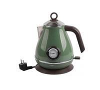 Electric Water Kettle with Temperature Display, Retro Paint Finish, 360 Rotating Base, EU Plug, Dark Green