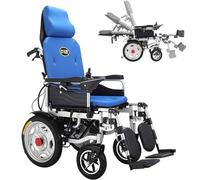 Electric Wheelchairs Large Pneumatic Tires 16 Inch Motorized Folding Chair for Adults Seniors Disability Motors 2X250w Heavy Duty(C)