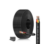 Electric Wire 20 AWG 3 Conductors 15 mLow Voltage Cable 5V/12V/24V/300V Tinned CopperDurable Flexible PVCIdeal for Home Renovation,LED Strips and Garden