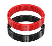 Electric Wire Tinned Copper Cable-2 Separate Red And Black Wires Each For Drones,3d Printers,Batteries,Speaker Wires,Led Strips (14awg,5m)-Marque Générale Noir