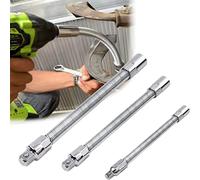 Electric Wrench Sleeve Universal Extension Rod - Bendable Flexible Shaft Flexible, 1/4,3/8, 1/2 Socket Wrenches Drive Head