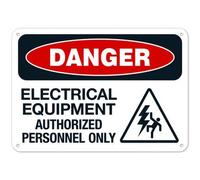 Electrical Equipment Authorized Personnel Only With Graphic OSHA Sign Safety Signs - Panneau de sécurité en métal NO.27682 - 20,3 x 30,5 cm - Avertissement clair pour usage domestique et professionnel