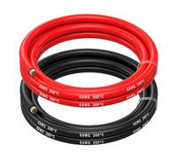 Electrical Wire Tinned Copper Cable-2 Separate Red And Black Wires Each For Drones,3d Printers,Batteries,Speaker Wires,Led Strips (6 Awg,1.5m)-Marque Générale Noir
