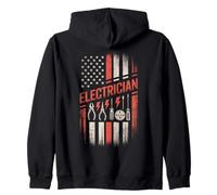 Electrician American Flag Pride 4th of July Independance Day Sweat à Capuche