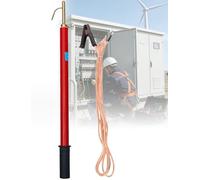 Electrician Insulated Discharge Stick, High Voltage Overhead Line Discharge Rod with Telescopic Pole, Direct Resistive Discharge Tool(35kV-1.5m/4.9ft-3 Sections)