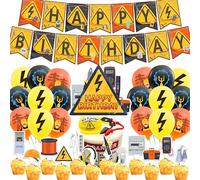 Electrician Party Décorations Electrician Lineman Thème Décorations Comprend Happy Birthday Banner Cake Toppers Ballons pour Electrician Party