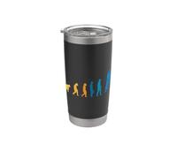 Électricien avec des outils sur l'échelle du concierge Gobelet isotherme en acier inoxydable double paroi