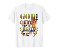 Électricien Humour Dieu a Dit qu'il y AIT de la lumière électricien T-Shirt