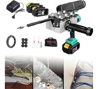 Électricien tirant un enfileur de tuyau à fil foncé, machine à fileter automatique, outil de traction électrique portable à fil foncé, filetage au lithium avec lumières LED,2x3000mA