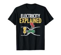 Électricité Expliquée Illustration Électricien Enseignant Nerd T-Shirt