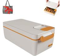Électricité Luh Chauffant, boîte Luh Auto-chauffée sans Fil avec Sac Thermique, boîte de Nourriture chauffée Rechargeable, Batterie de 3200mAh intégrée, réchauffeur de Nourriture Portable po