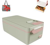 Électricité Luh Chauffant, boîte Luh Auto-chauffée sans Fil avec Sac Thermique, boîte de Nourriture chauffée Rechargeable, Batterie de 3200mAh intégrée, réchauffeur de Nourriture Portable po