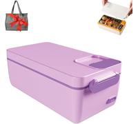 Électricité Luh Chauffant, boîte Luh Auto-chauffée sans Fil avec Sac Thermique, boîte de Nourriture chauffée Rechargeable, Batterie de 3200mAh intégrée, réchauffeur de Nourriture Portable po
