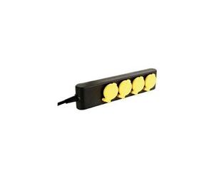 Electricity bloc multiprise - 4 prises - ip44 - câble de 1. 5 m - noir