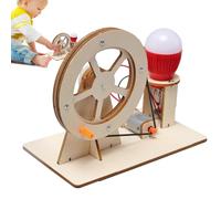 Electricity Generator Toy - Wood 15cm, Science, Hand Crank Design | Wooden Educational Kit, Generators Science Project For Children, STEM Learning, School Experiments, Creative Play