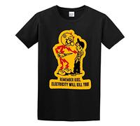 Electricity Will Kill You Men's Cotton T-Shirt Black Shirt Top Tee L