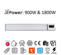 ElectricSun 1800W-900W blanc radiateurs électriques infrarouge avec thermostat, au mur ou plafond 94x15cm, WiFi Smart Life App