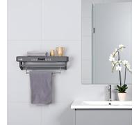 ElectricSun Sèche-Serviettes électrique - avec désinfectant UV, Salle de Bain ou Cuisine, Murale, L60cm, 450W, Premium Gris
