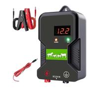 Electrificateur Cloture Electrique, Équipements agricoles électriques for volailles (15 km) : panneau solaire, électrificateur de clôture électrique, clôture de jardin métallique, accessoires.(Zwart)