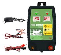 Électrificateur de clôture électrique 12 V 2 J avec affichage LED : clôture électrique, portée de 10 km, étanche, pour protéger les animaux de ferme, les pâturages, les animaux domestiques, les