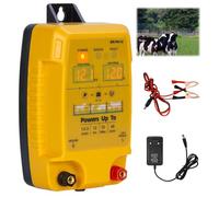 Électrificateur de clôture électrique 12 V avec affichage LED, 1,5 à 3 joules, étanche pour clôture électrique, portée 10 km, pour bovins, moutons, volailles et bétail