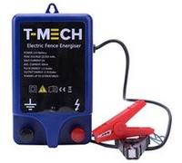 Electrificateur de Clôture Electrique 12V T-Mech Imperméable 1.0J 10KM Alimenté par Batterie Kit de Fixation pour Volailles, Bovins, Moutons, Chevaux