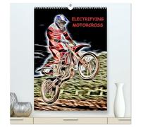 Electrifying Motorcross (High Quality Premium Wall Calendar 2026 DIN A2 portrait),CALVENDO 12 Month Wall Calendar: Electrifying motorcross madness