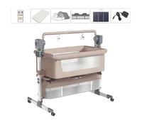 Électrique Berceau bébé - Magic ZC - Lit pliable en un clic, 4modes, Lit cododo pliant, Cadeaux tels que moustiquaires - Beige