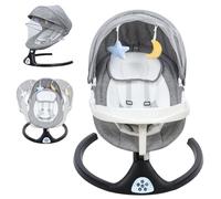 Electrique Chaise Balançoire Pour Bébé Bluetooth Enabled Chaise Balançoire Pour Bébé Avec 5 Swing Speed Intelligent USB Rechargeable Multifonction Chaise Gonflable Pour Bébé Avec Musique (Gris)