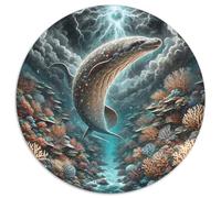 Électrique Eel Piercing Reef 1000 Pièces Puzzle Rond pour Adultes Et Enfants Encastrement Parfait Jeu D'Intelligence De l'art De La DécoRat ION Moderne 1000pcs (67.5x67.5cm)