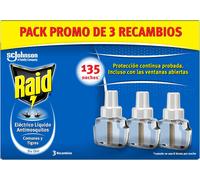 Électrique Liquide 135 Nuits - Recharges Anti-moustiques communes et Tigre - 3 recharges de 45 Nuits, l'emballage Peut Varier