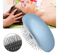 Électrique Peigne Lissante Ionisante, Brosse de Massage Promotion de Circulation Sanguine Soulagement, Lisseur Anti-brûlure, Anti-Statique, Anti-frisottis(Bleu)