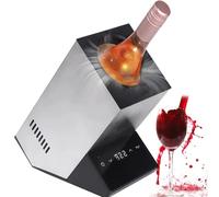 Électrique Refroidisseur à vin, vin Rouge/Blanc, Champagne, Armoire de Refroidissement Rapide, Bar de Cuisine, Refroidisseur à vin, 210 x 135 x 240 mm, pour bière, Eau, Lait, vin, Boisson,Grey